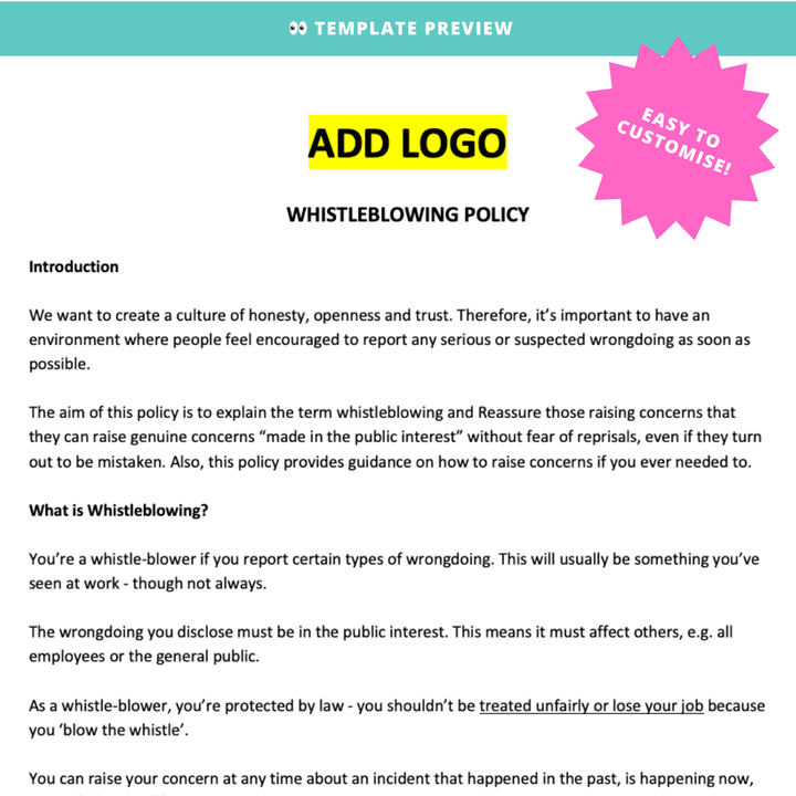 Here's a sneak peak of an HR template