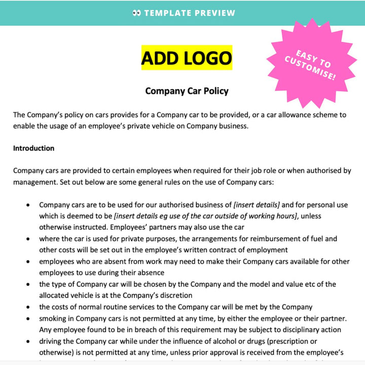 Company Car Policy - Modern HR