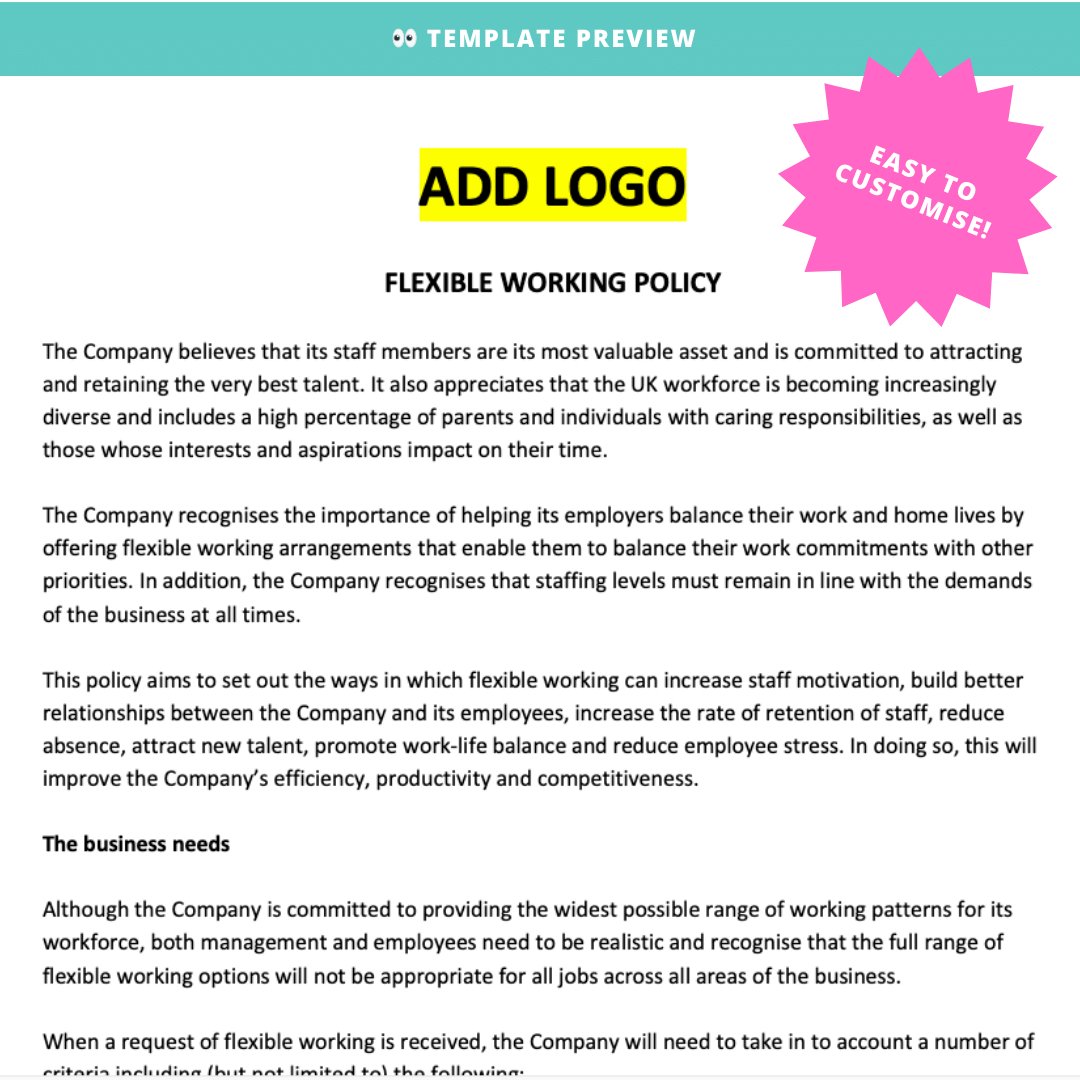 Flexible Working Policy Template for UK Businesses - Modern HR