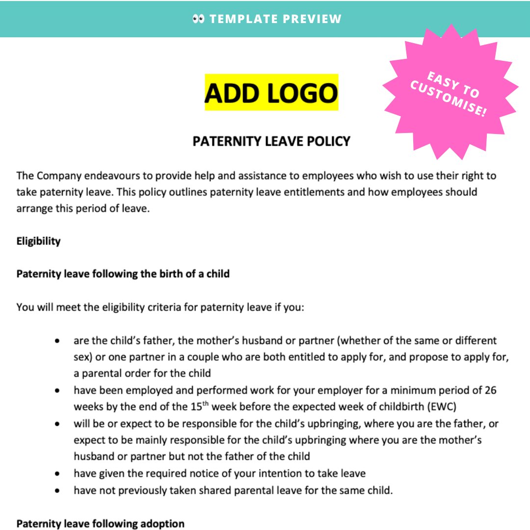 Paternity Leave Policy Template for UK Businesses - Modern HR