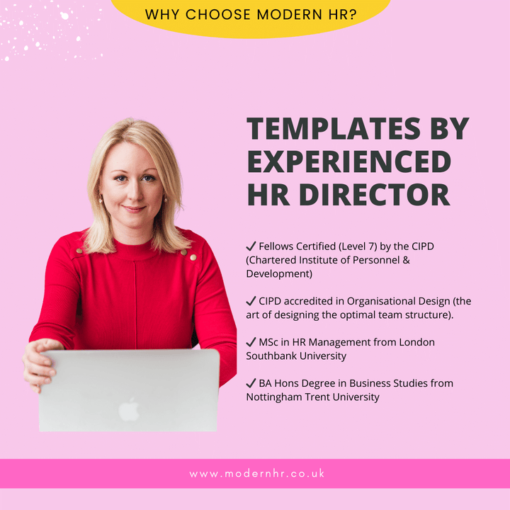 Modern HR templates have been created by Mandy Hamerla, HR Director