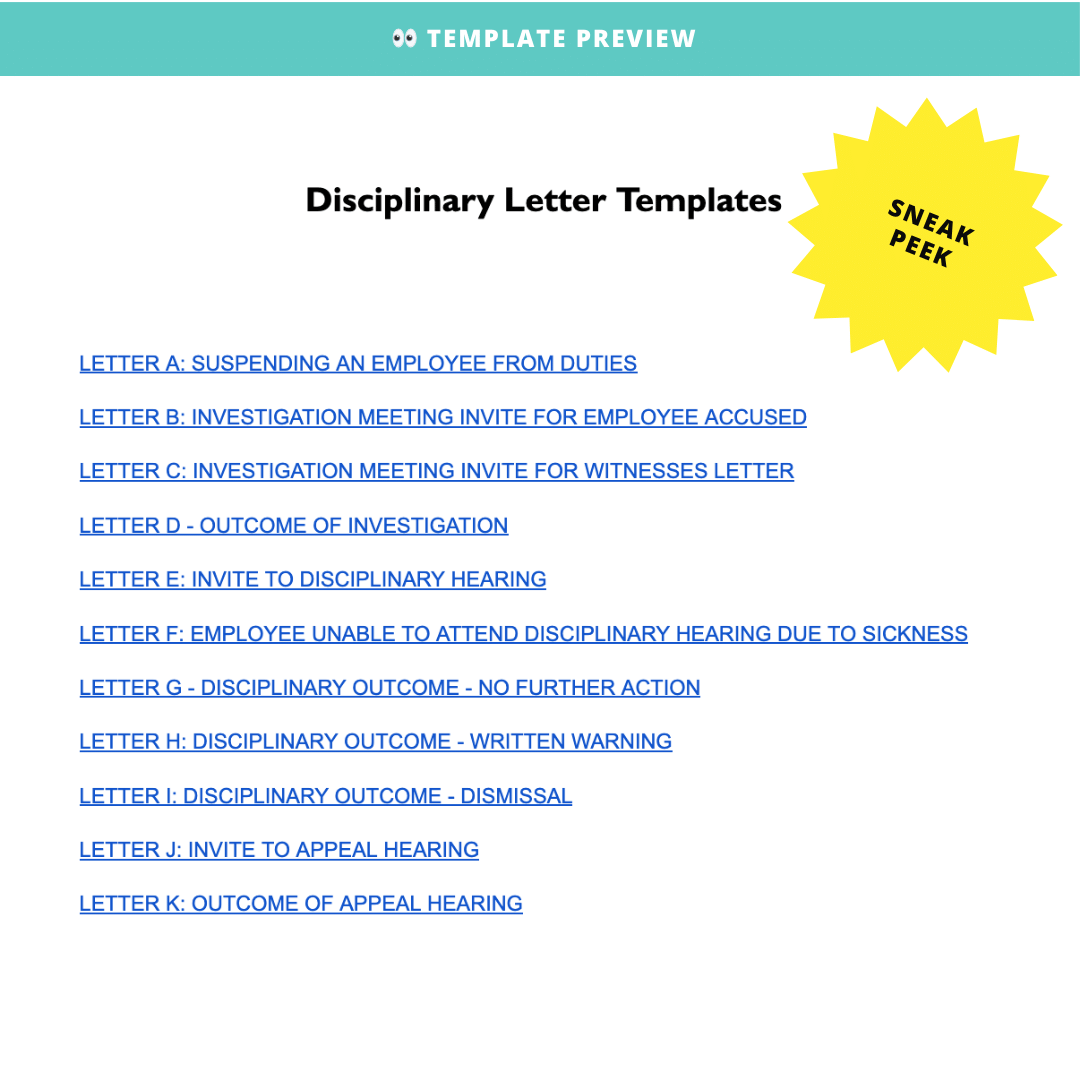 Disciplinary Letter Templates - Modern HR