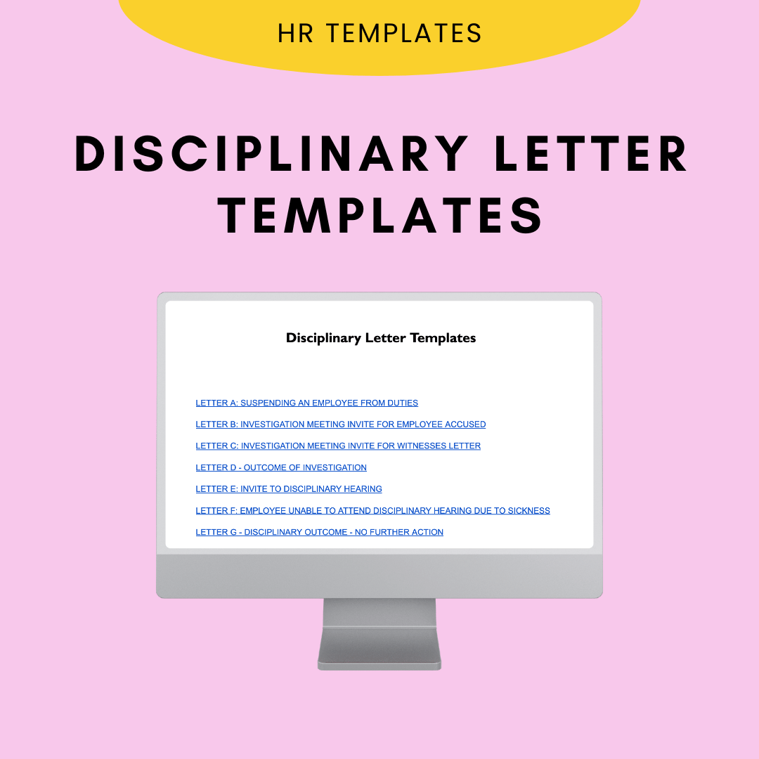 Disciplinary Letter Templates - Modern HR