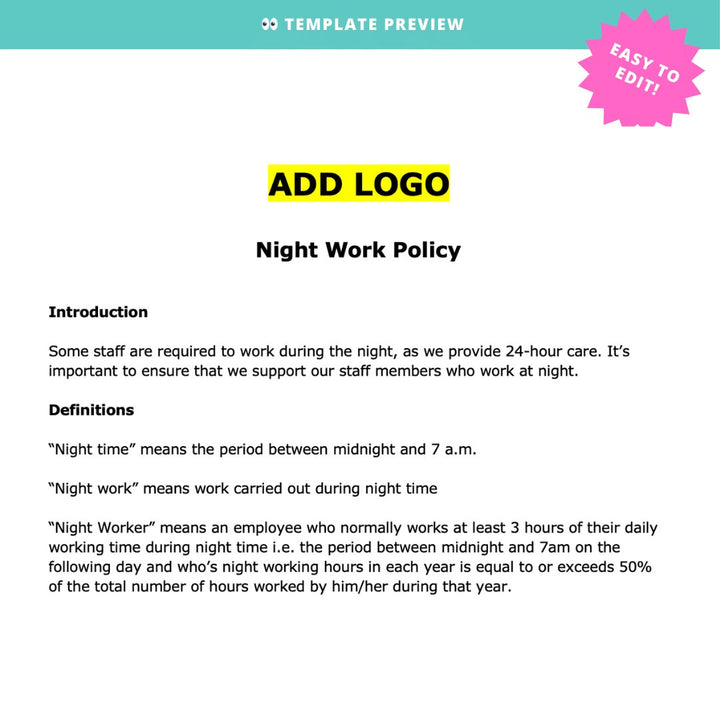 Night Work Policy - Modern HR