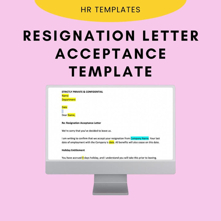 Resignation Letter Acceptance Template - Modern HR