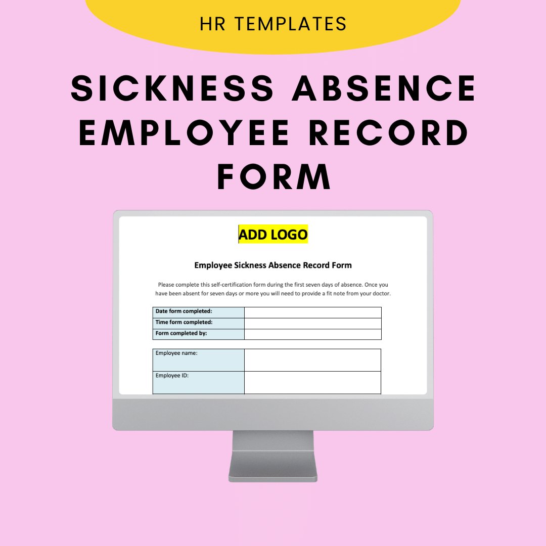 Sickness Absence Employee Record Form - Modern HR