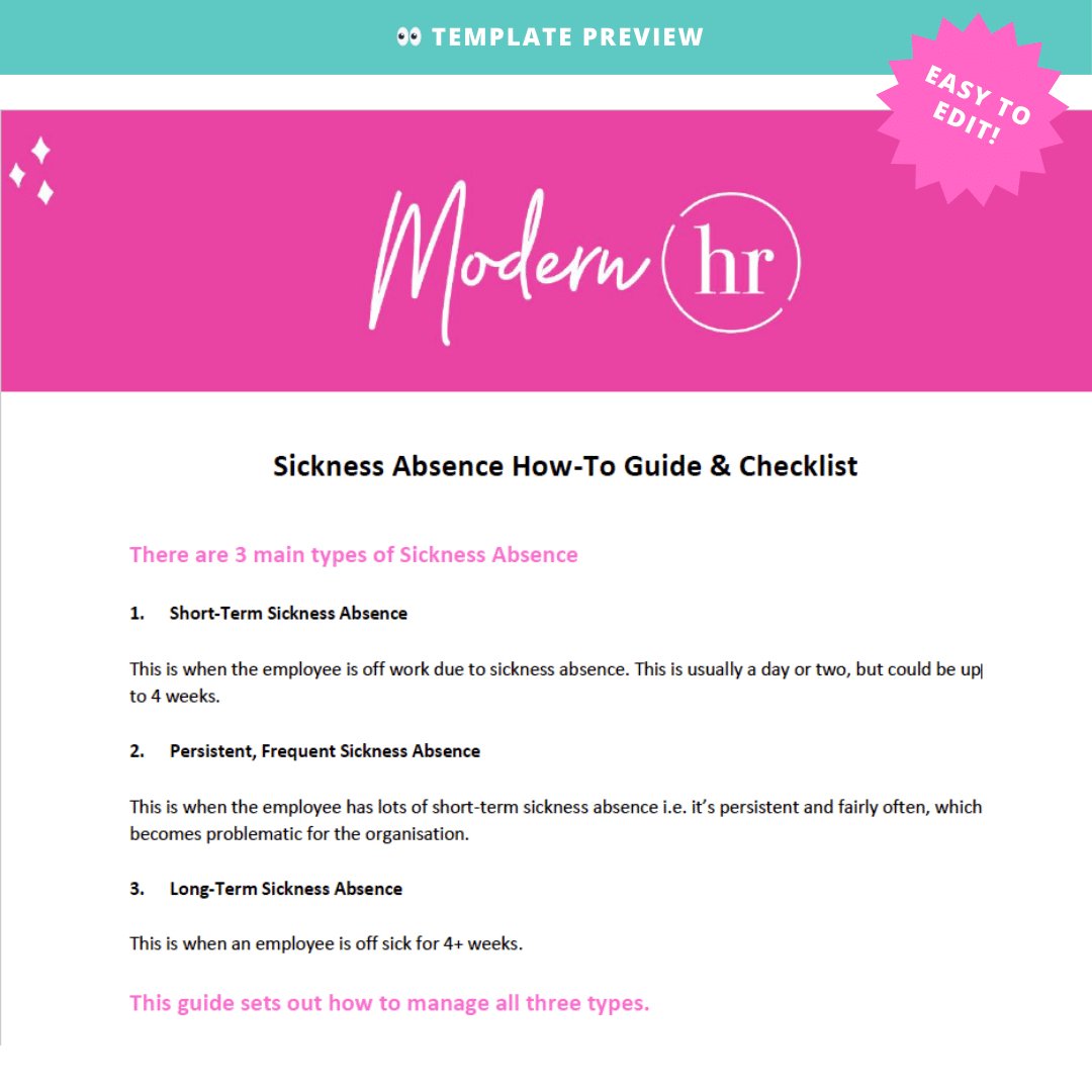 Sickness Absence How-To Guide and Checklist – Modern HR