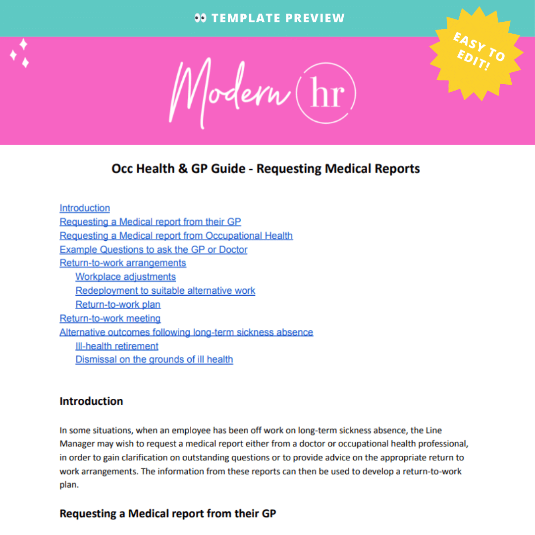 Sickness Absence Requesting Medical Reports Guide - Modern HR