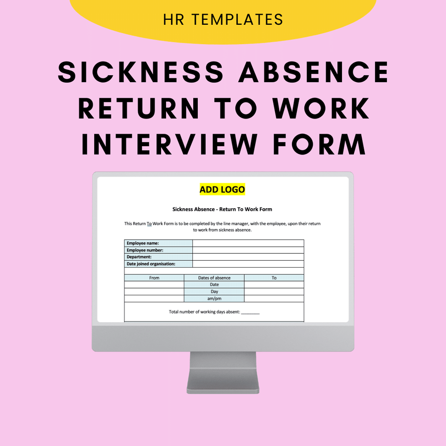 Sickness Absence Return to Work Interview Form | Modern HR