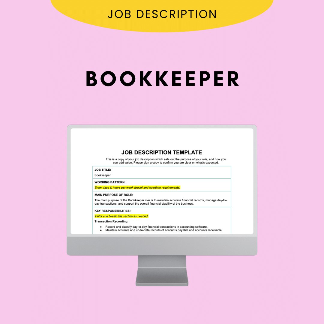 Bookkeeper Job Advert Example Bookkeeper Job Description Template – Modern HR