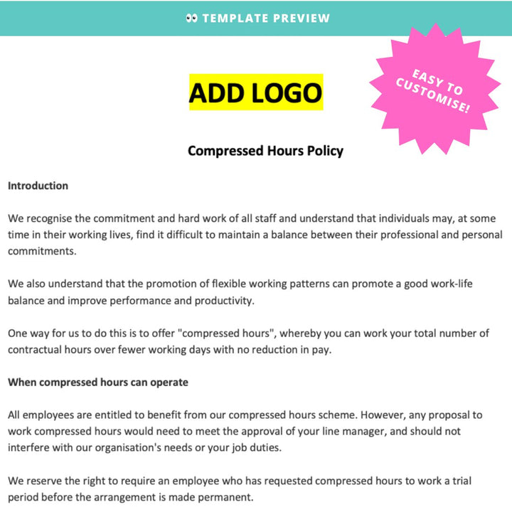 Compressed Hours Policy - Modern HR