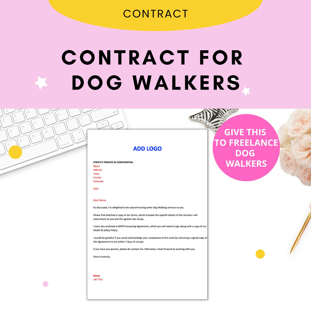 Contract for Freelance Dog Walkers Subcontractor Agreement