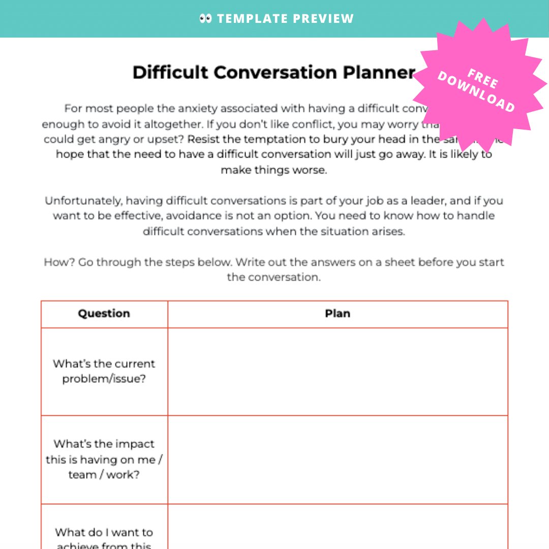 Difficult Conversation Planner - Modern HR