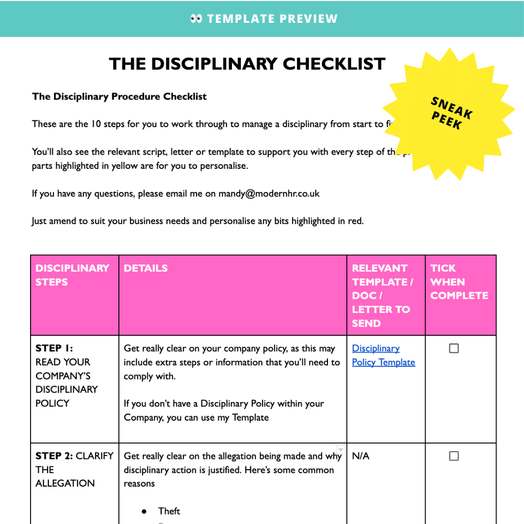 Disciplinary Bundle - Modern HR