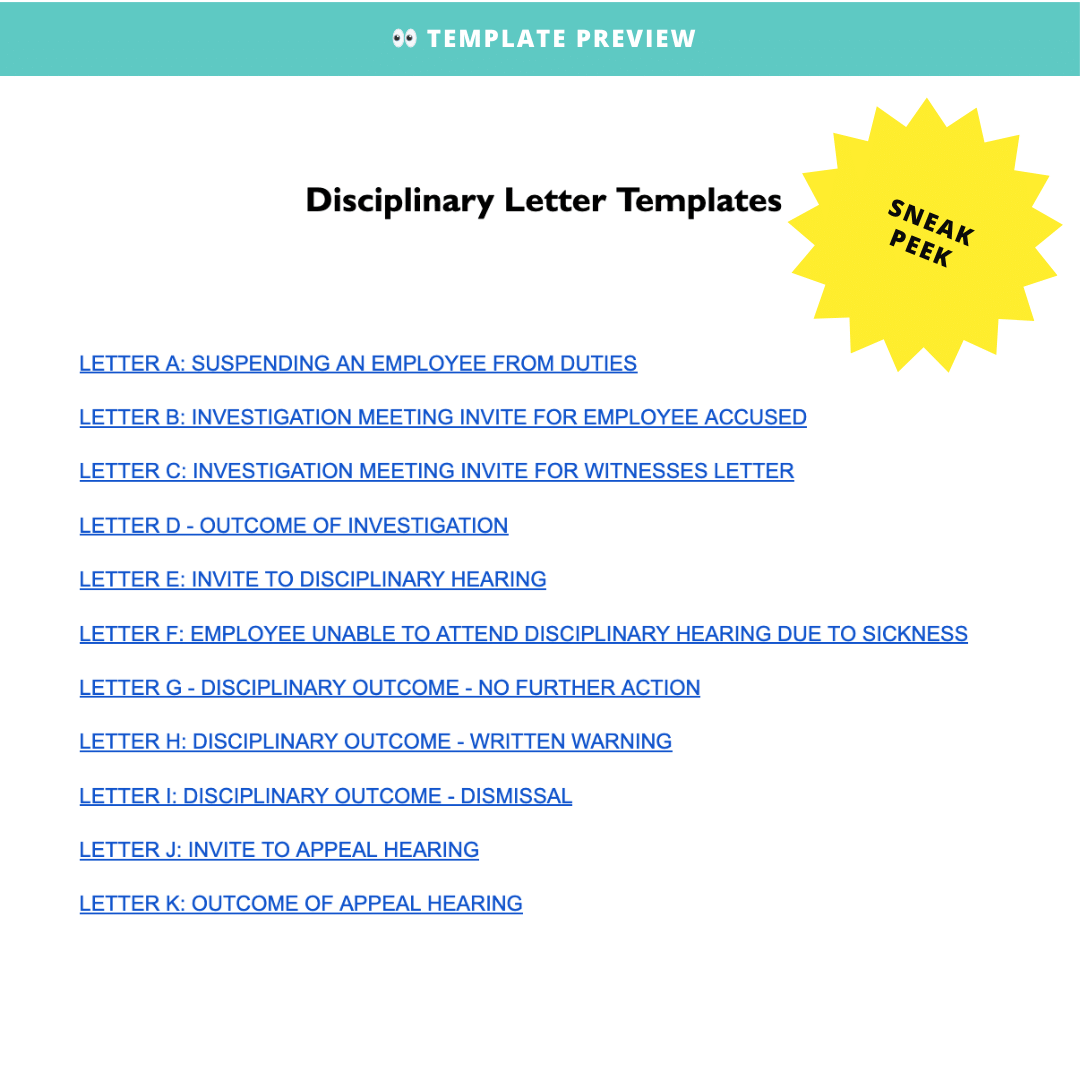 Disciplinary Checklist.pdf UK Disciplinary Bundle | Policy, Letters & Checklist – Modern HR