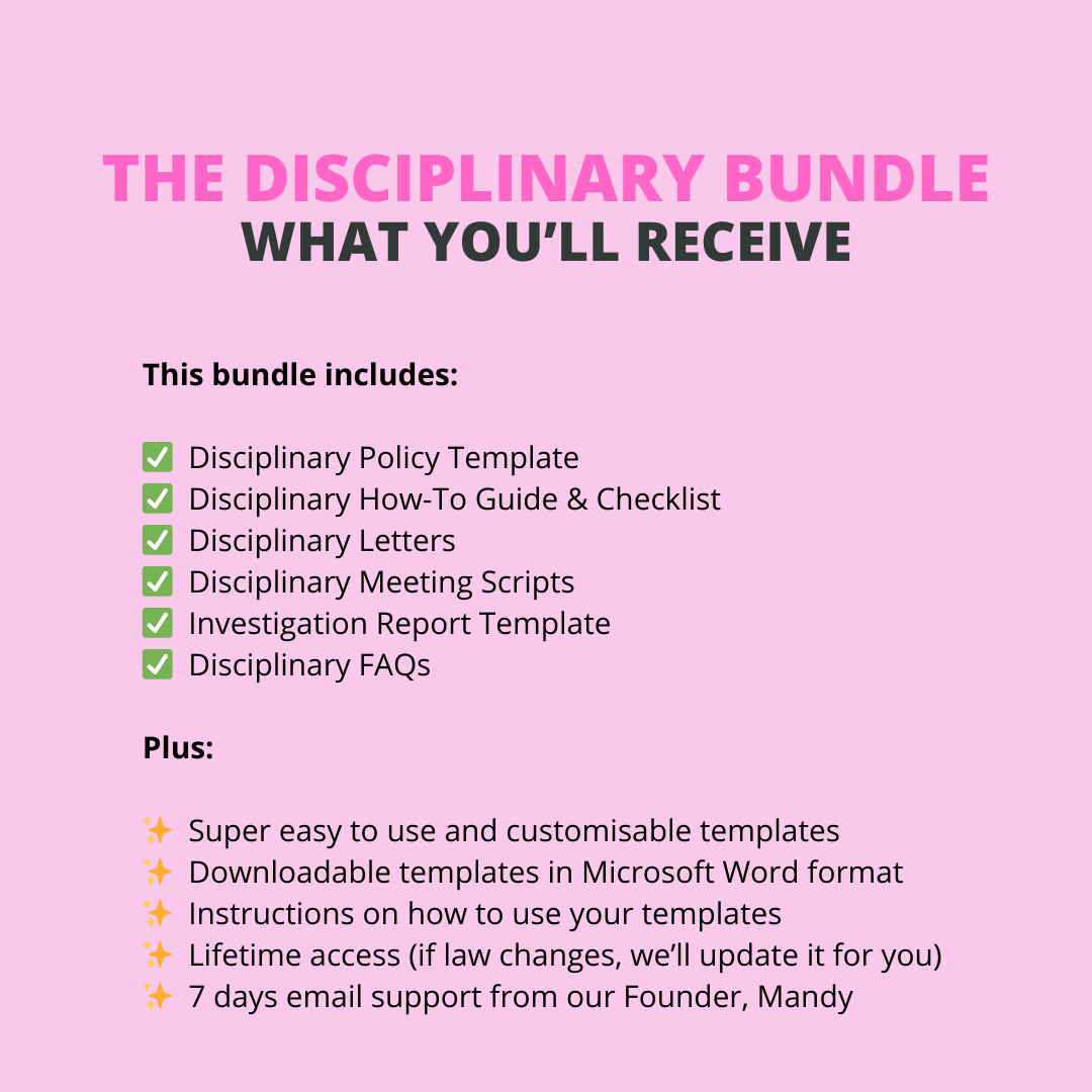 Disciplinary Checklist.pdf UK Disciplinary Bundle | Policy, Letters & Checklist – Modern HR
