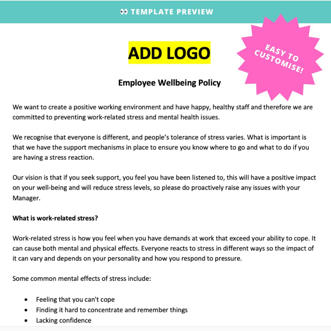 Wellness Policy Examples Employee Wellbeing Policy Template for UK Businesses – Modern HR