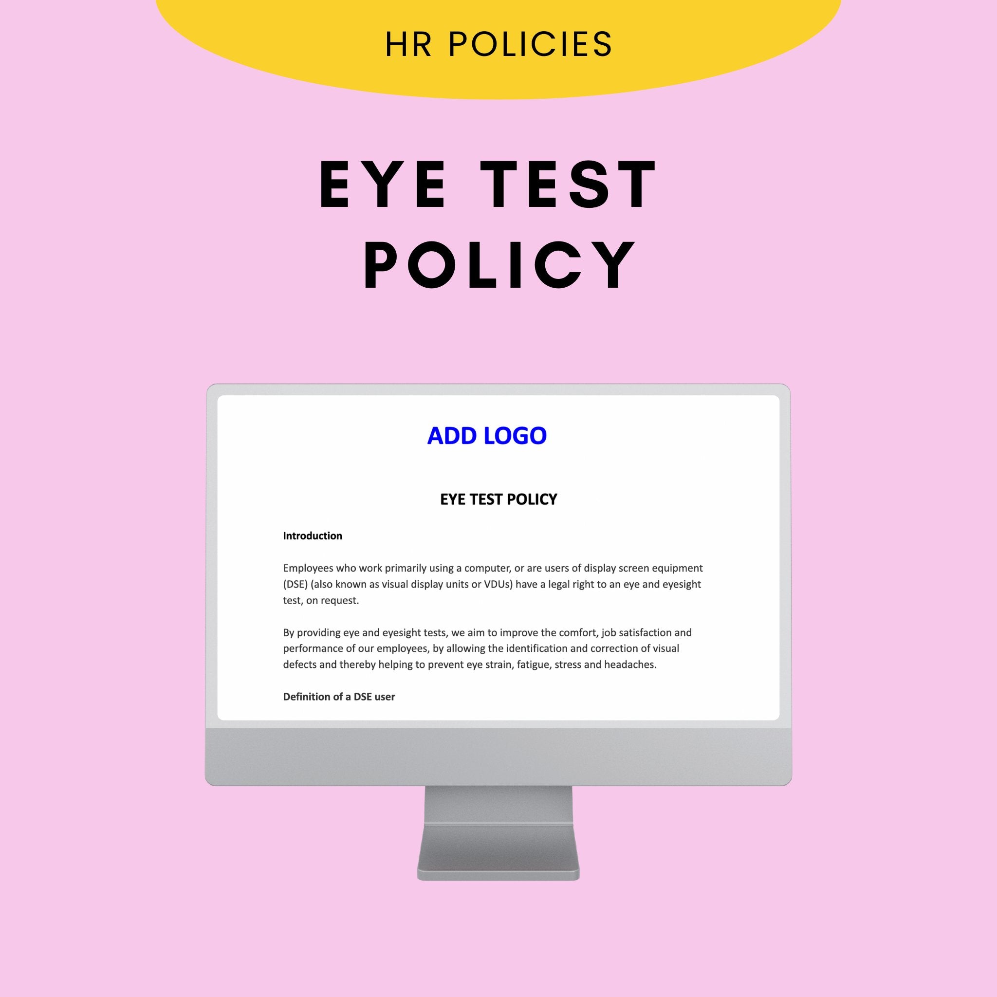 Eye Test Policy Template | For UK Employers | Modern HR