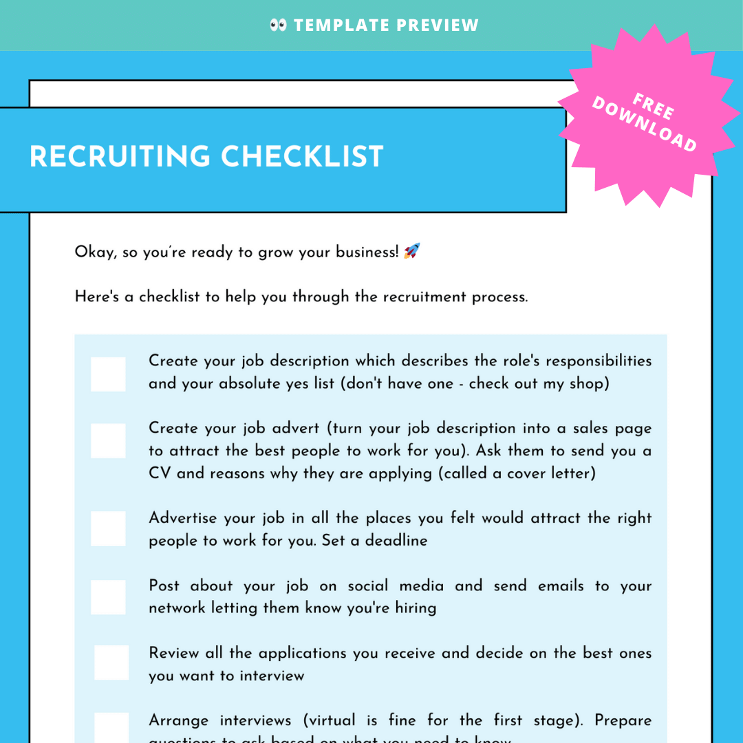 Hiring an Employee Checklist - Modern HR