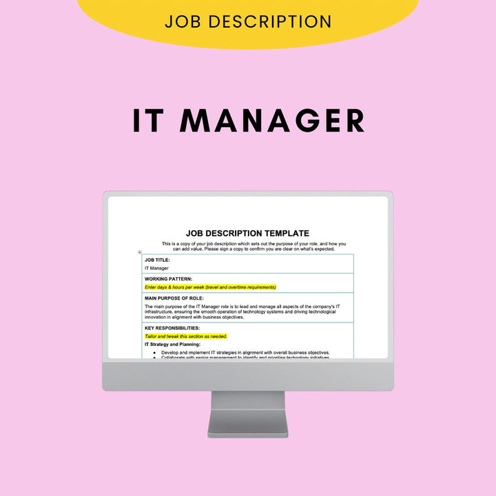 IT Manager Job Description - Modern HR