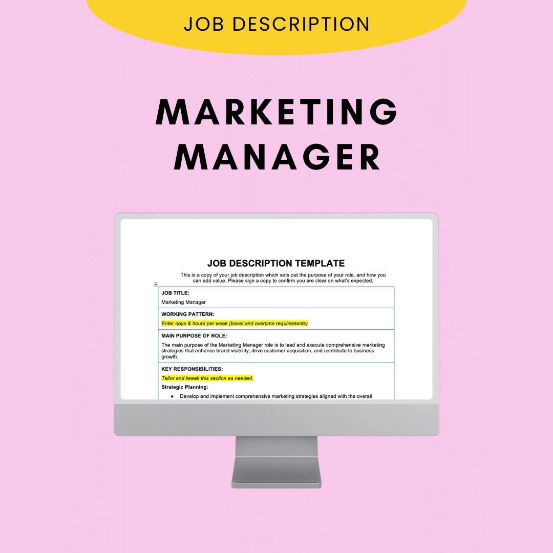 Marketing Manager Job Description - Modern HR