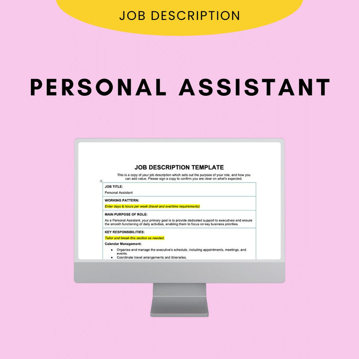 Personal Assistant Job Description - Modern HR