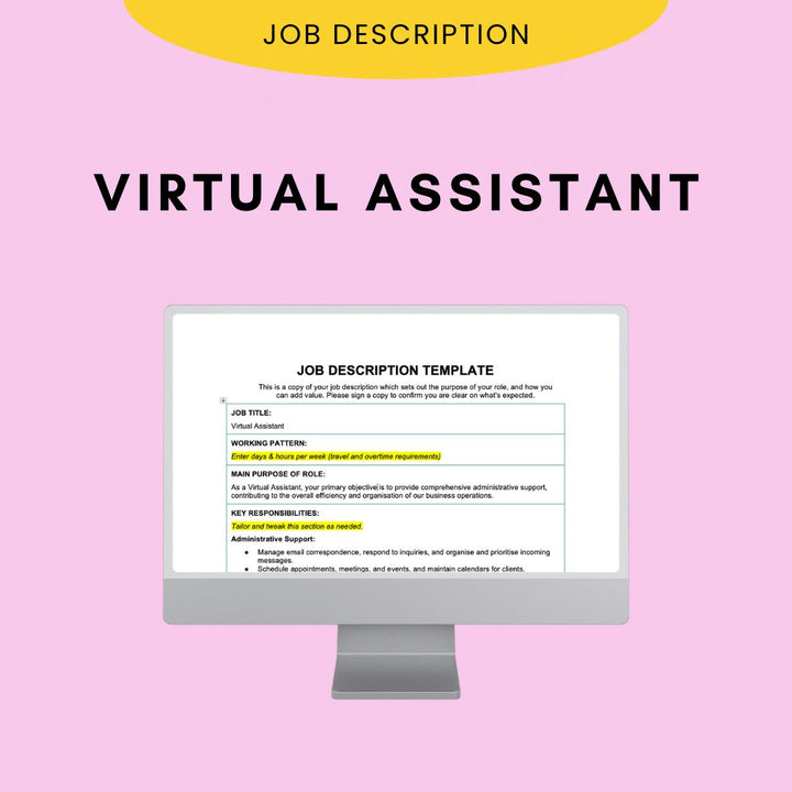 Virtual Assistant Job Description - Modern HR