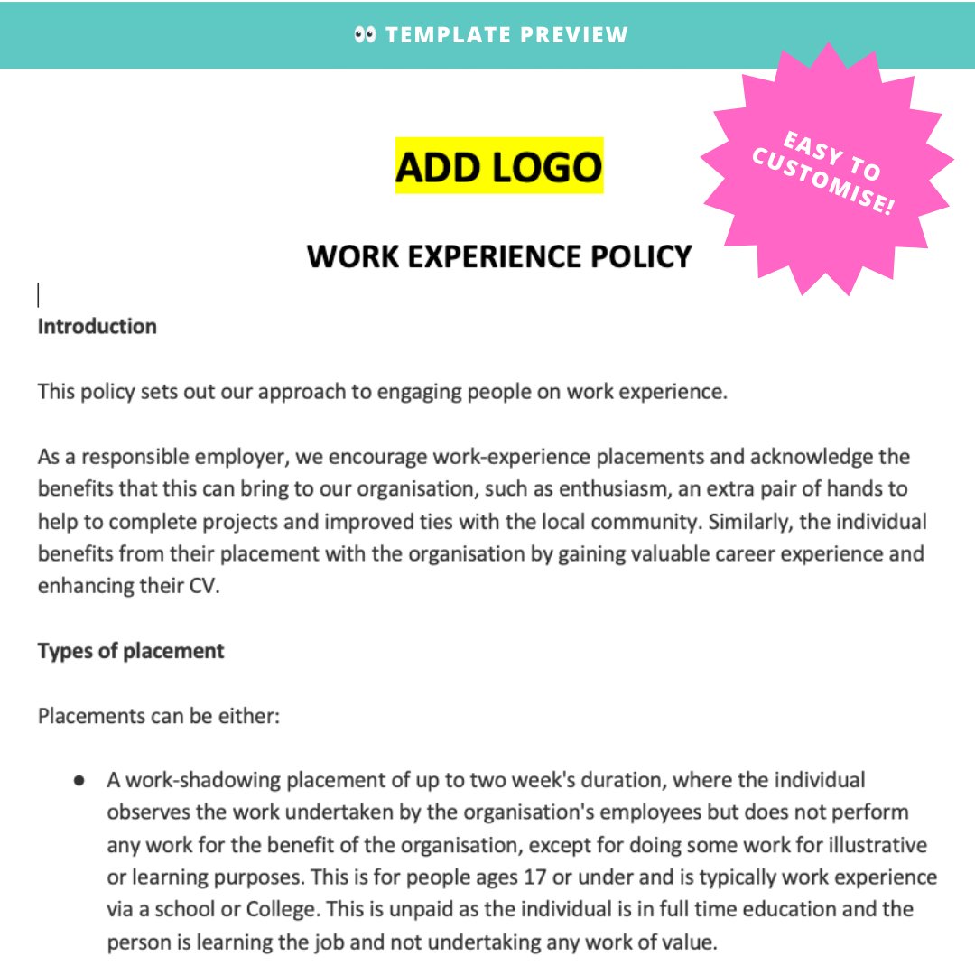 Work Experience Policy - Modern HR